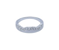 Elegant CZ Stone Silver Ring NSR-4180